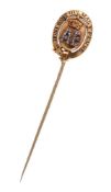 Royal interest; Prince Albert Edward, a 19th century diamond stickpin, circa 1880, the oval terminal