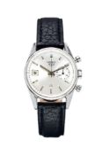 Heuer, Carrera Dato 45, a stainless steel wristwatch, no. 99598, circa 1965, manual wind chronograph