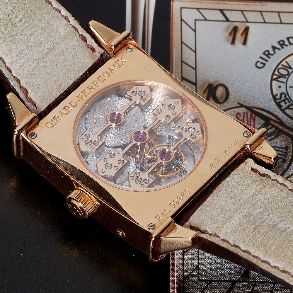 ϒ Girard Perregaux, Vintage 1945, ref. 99860, an 18 carat gold perpetual calendar wristwatch, no. 6, - Image 3 of 4