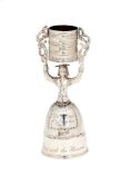 A George III silver wager cup, unmarked, late 18th/ early 19th century, engraved The best part of