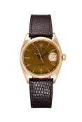 Rolex, Oyster Perpetual Date, ref. 6534, an 18 carat gold wristwatch, no. 443966, circa 1959,