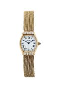 Cartier, a lady's 18 carat gold and diamond bracelet wristwatch, no. 782470983, manual wind