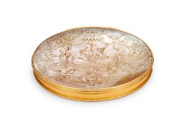 ϒ A gold mounted mother of pearl box, unmarked, early 20th century in 18th century style