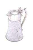 A late Victorian silver and cut glass lemonade jug by The Goldsmiths & Silversmiths Co. Ltd,