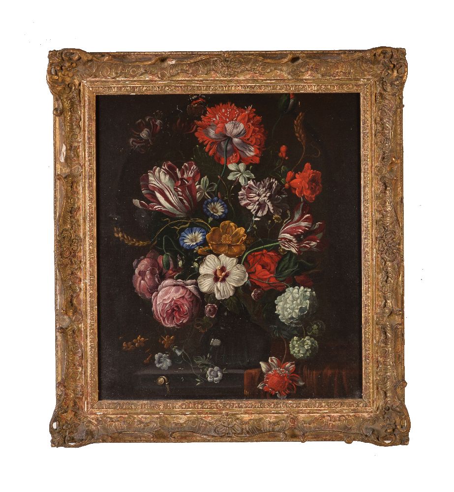British School (19th century) Still life with roses and tulips Oil on canvas 55 x 47cm (21½ x 18½ - Image 2 of 3