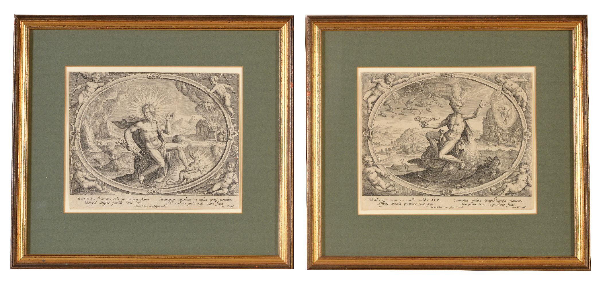 Adriaen Collaert (circa 1560-1618) Terra; Aqua; Aer; Ignis The set of 4 engravings of the - Image 5 of 6