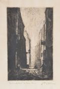 λ Anthony Gross (British 1905-1984) Cat on the Barrell, La Mairie - Paris Etching, 1924