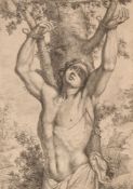 Simon François de Tours (French 1606-1671) Saint Sebastian Etching [R-D2], signed with monogram in