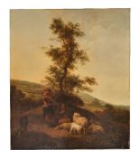 Follower of Aelbert Cuyp Shepherd and sheep in a landscape Oil on panel 60 x 51cm (23 5/8 x 20in.)