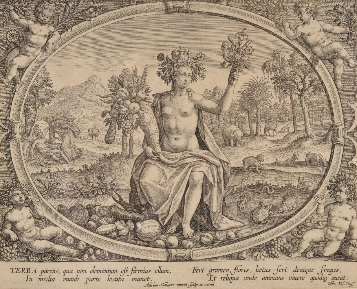 Adriaen Collaert (circa 1560-1618) Terra; Aqua; Aer; Ignis The set of 4 engravings of the - Image 4 of 6