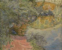 λ Anthony Gross (British 1905-1984) River Lot at Grezels Oil on canvas Signed and dated 1979