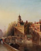 Jan Jacob Spohler (Dutch 1811-1866) Diaconie, Orphelin House at den Haag Oil on panel Signed lower