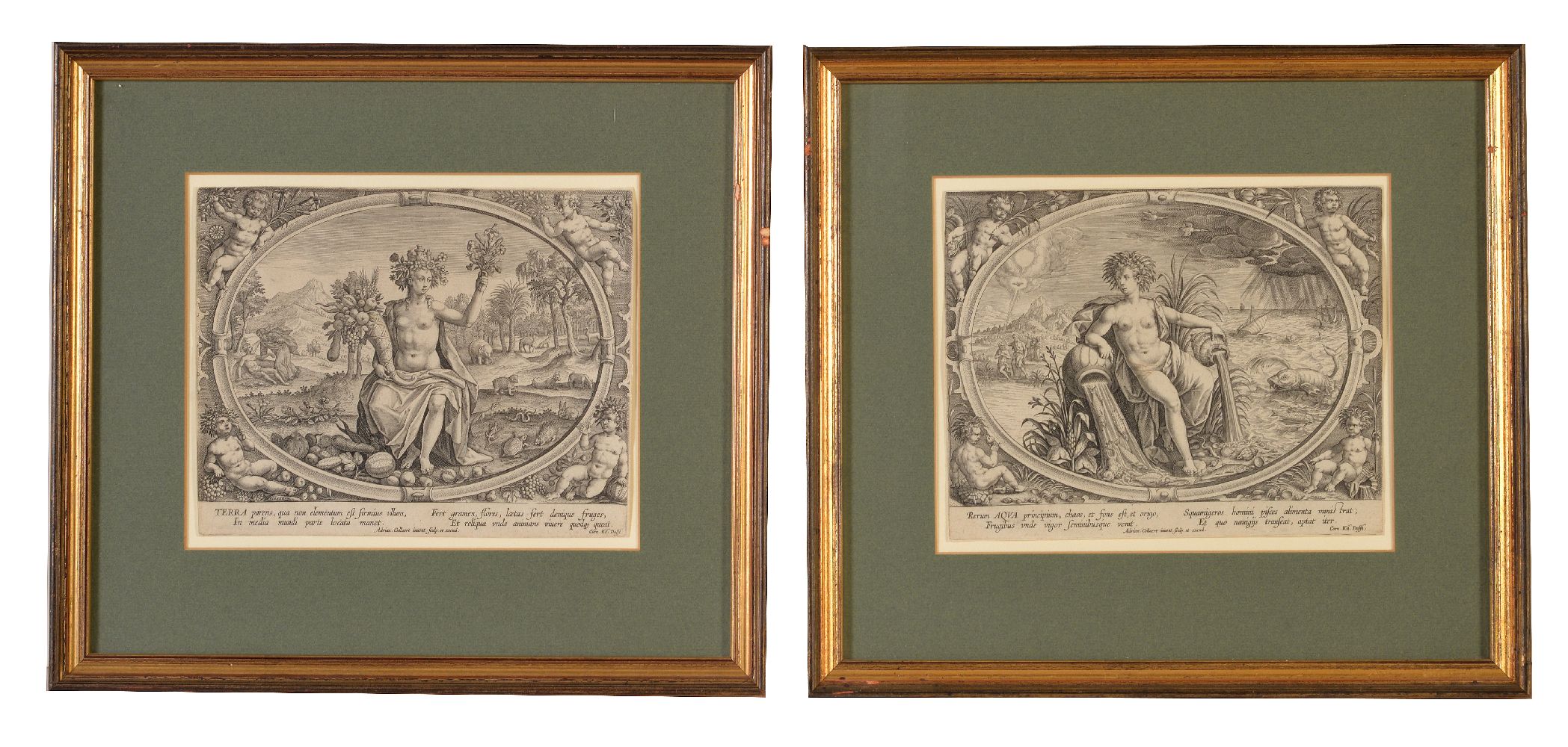 Adriaen Collaert (circa 1560-1618) Terra; Aqua; Aer; Ignis The set of 4 engravings of the - Image 6 of 6