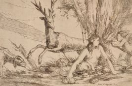 Giulio Carpioni (Italian, 1613-1679) Earth represented by Cybele seated at the base of a tree