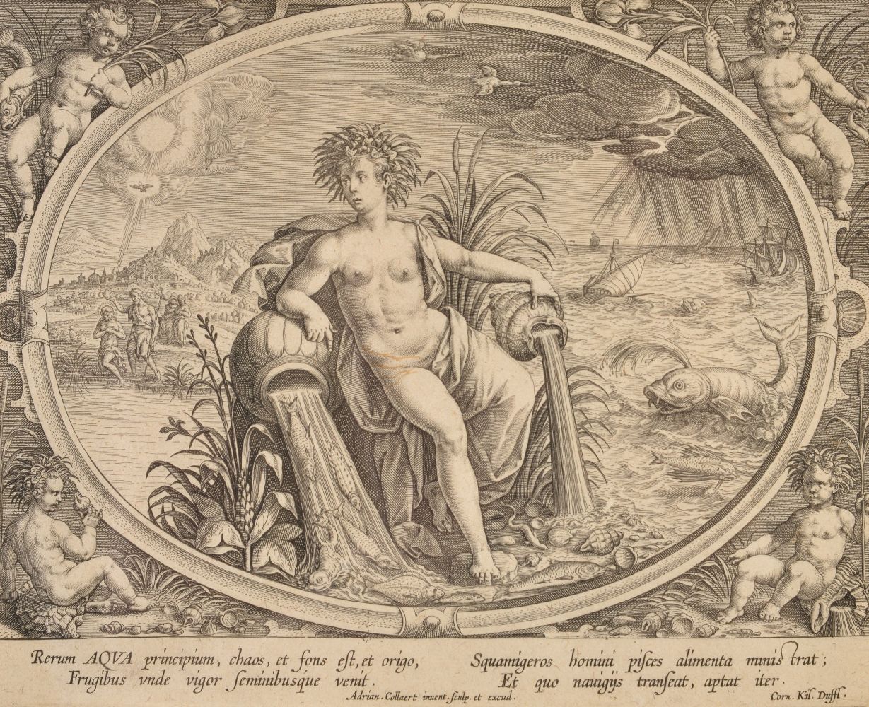 Adriaen Collaert (circa 1560-1618) Terra; Aqua; Aer; Ignis The set of 4 engravings of the - Image 3 of 6
