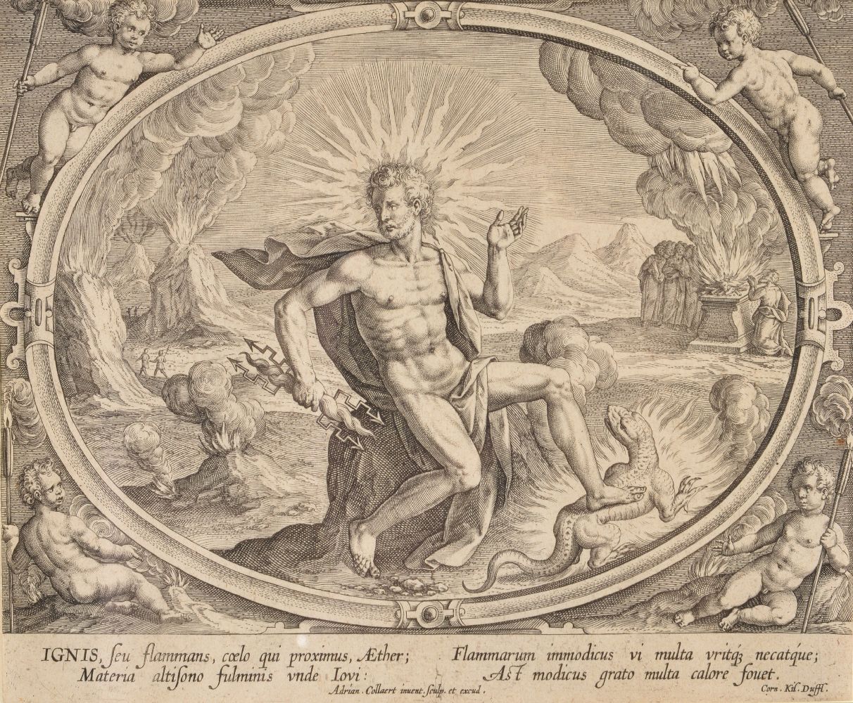Adriaen Collaert (circa 1560-1618) Terra; Aqua; Aer; Ignis The set of 4 engravings of the - Image 2 of 6