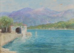 John McWhirter (Scottish 1839-1911) Lake Como Watercolour Signed lower left 12 x 17.5cm (4 3/4 x 6