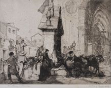 λ Anthony Gross (British 1905-1984) Fountain - Ronda Etching Signed in pencil, titled and dated 1907