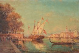 λ Leopold Ziller (Austrian 1913-2003) Venice lagoon Oil on canvas