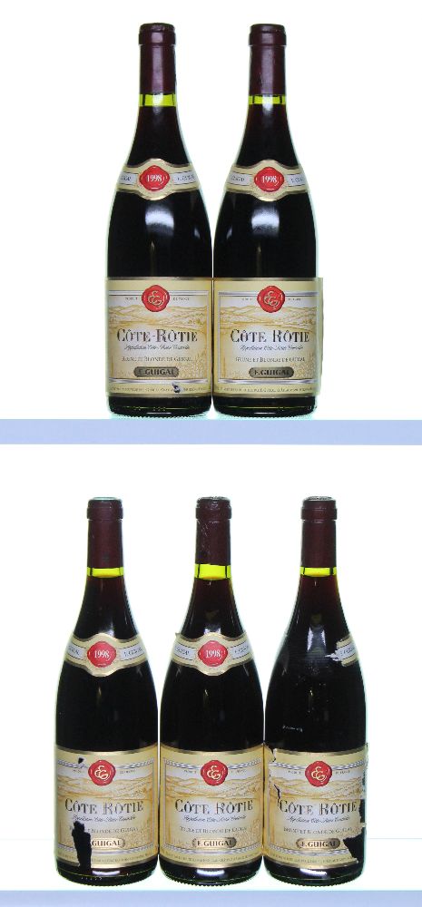 1998 Cote Rotie, Brune et Blonde Domaine E Guigal Damaged Labels 5x75cl