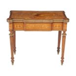 A French specimen inlaid and gilt metal mounted card table, second half 19th century, 76cm high,