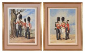 Frédéric Goupil-Fesquet (French 1817-1878) The Coldstream Guards Watercolour, a pair Each signed