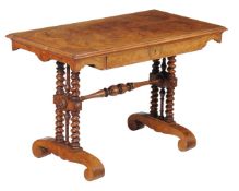 A mid-Victorian walnut side table, circa 1870, with blind frieze drawer, 71cm high, 108cm wide, 61cm