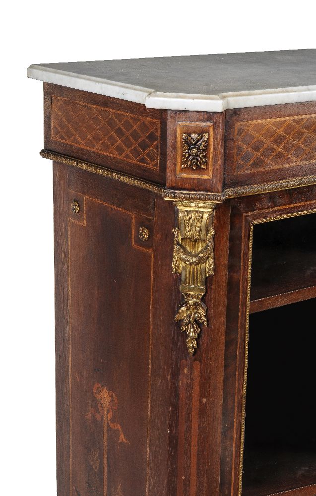 A mahogany, specimen marquetry and gilt metal mounted side cabinet, last quarter 19th century, - Image 2 of 5