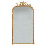 A Victorian giltwood and composition overmantel mirror, circa 1870, 181cm high, 95cm wide