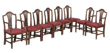 A set of eight mahogany dining chairs, early 20th century, after the manner of Hepplewhite, to