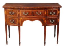 ϒ A George III mahogany, rosewood banded, and inlaid sideboard, circa 1790,