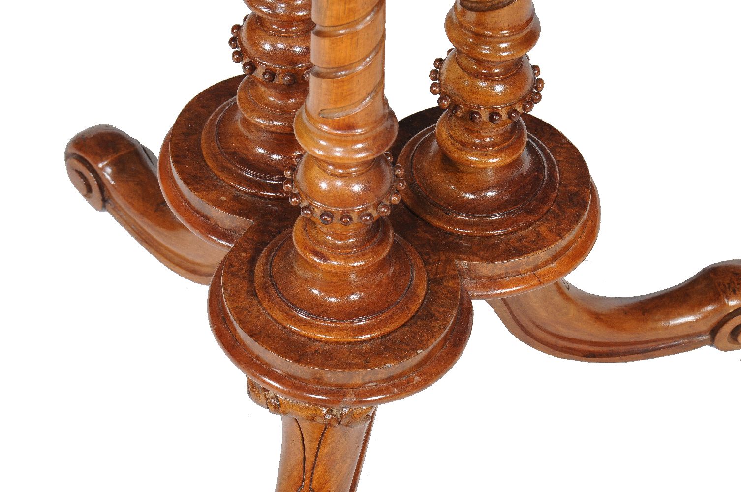 A Victorian circular walnut and inlaid occasional table, circa 1870, 65cm high, 58cm diameter - Image 3 of 3
