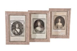 A series of twelve engravings of royals and courtiers by John Goldar after portraits by Sir