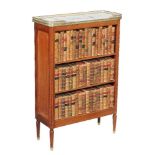 A mahogany and brass mounted open bookcase, in Louis XVI style, late 19th/early 20th century, the