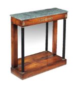 ϒ A Regency rosewood, ebonised, and gilt metal mounted console table, circa 1820