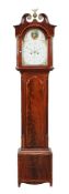 A mahogany and inlaid longcase clock, with eight-day bell striking movement, the 12inch Arabic