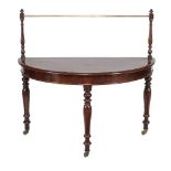 A William IV mahogany semi elliptical serving or side table, circa 1835, 119cm high, 122cm wide,