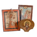 An icon depicting the Mother of God Bogoliubskaia, Russian School, 19th century, showing the