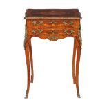 ϒ A kingwood, rosewood, and marquetry inlaid side table, late 19th/early 20th century