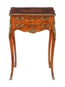 ϒ A kingwood, rosewood, and marquetry inlaid side table, late 19th/early 20th century