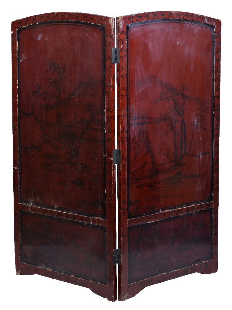 ϒ A Japanese Four-Fold Wood Screen, early 20th century, the frame carved with reserves of peonies - Image 6 of 8