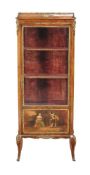 A French mahogany, Vernis martin, and gilt metal mounted vitrine, early 20th century, 168cm high,