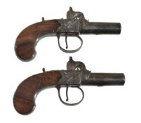 A pair of percussion box-lock pocket pistols by MABSON, LARRON & MABSON, mid 19th century, the locks