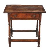 A fruitwood side table, late 17th/early 18th Century, 71cm high, 74cm wide, 51cm deep