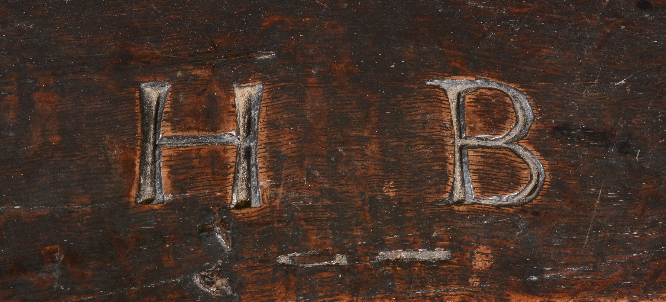 A Charles II oak Bible box, third quarter 17th century, of rectangular form, the hinged cover - Image 2 of 2