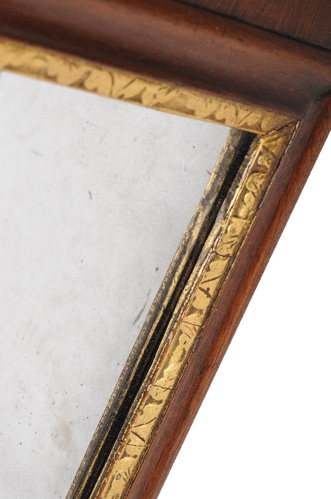A mahogany and parcel gilt triptych wall mirror, in early George III style, early 20th century, 39cm - Image 2 of 2