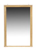 A pair of giltwood and composition wall mirrors, probably overmantels, each with wider painted