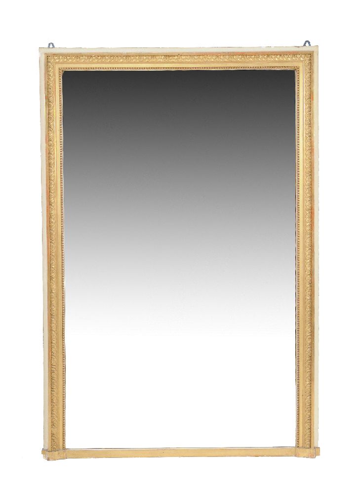 A pair of giltwood and composition wall mirrors, probably overmantels, each with wider painted - Image 2 of 4