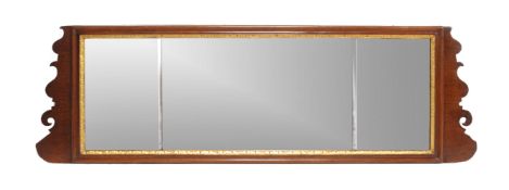 A mahogany and parcel gilt triptych wall mirror, in early George III style, early 20th century, 39cm