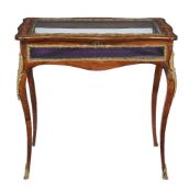 ϒ A French rosewood, marquetry inlaid, and gilt metal mounted vitrine table, circa 1870,